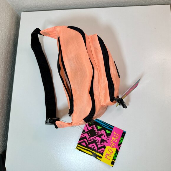 NWT VTG Pro Spirit 90s Fanny Pack Neon Orange Double Pocket Belt Bag Hip Pack - Picture 6 of 14